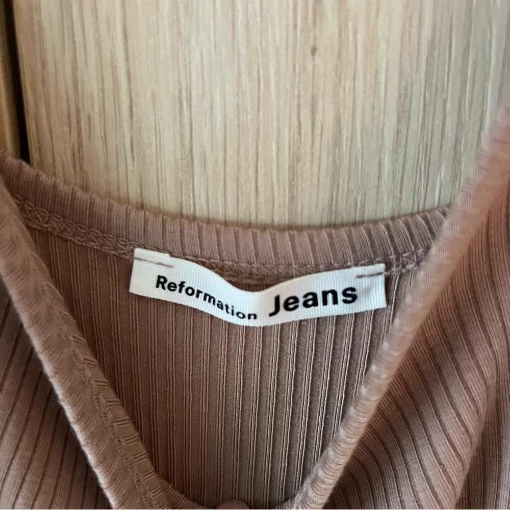 Reformation Brown Ribbed Bodysuit - Picture 4 of 6